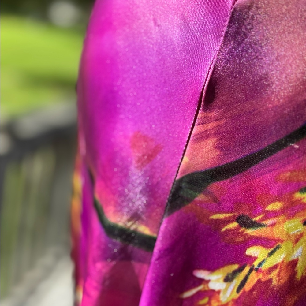 David's Bridal Purple and Pink Sleeveless Sweetheart Gown - Picture 10 of 11